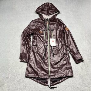 Obermeyer Jacket Women Medium Maroon Hooded Emmie‎ Trench Pockets NWT